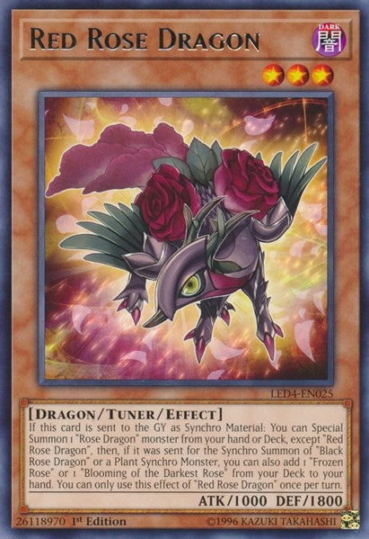 Red Rose Dragon (4025) (LED4) - YuGiOh Single