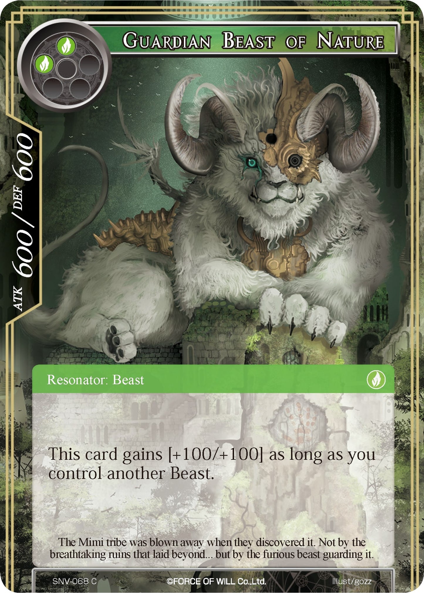 Guardian Beast of Nature (68) [SNV] - Force of Will Single