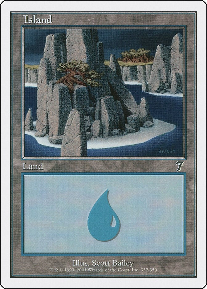 Island (332) (332) [7ED] - MTG Single