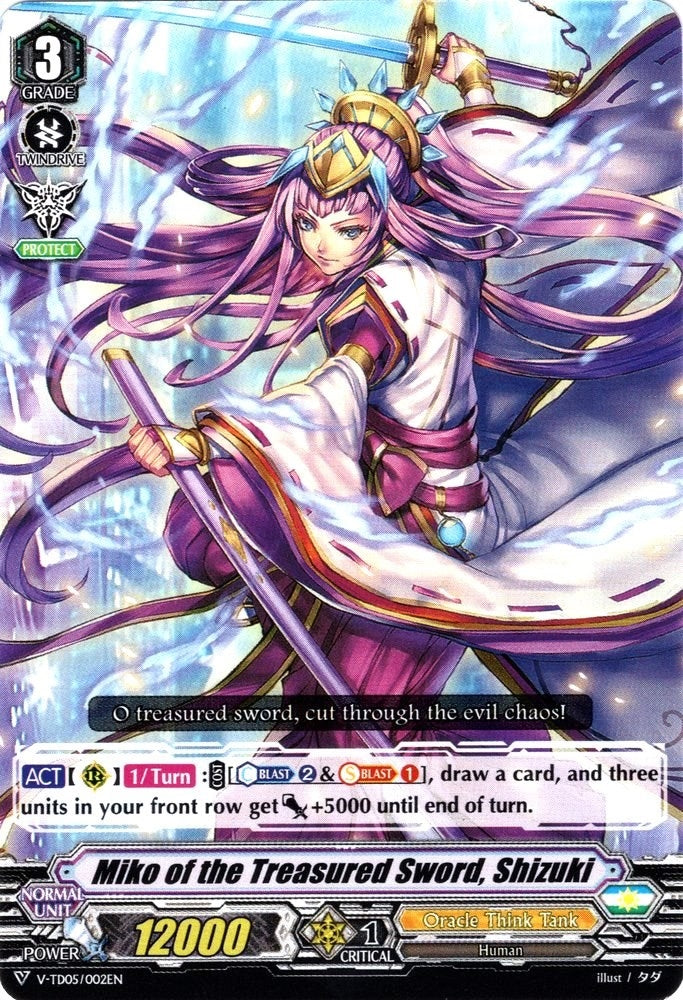 Miko of the Treasured Sword Shizuki (5002) [V-TD05] - Cardfight Vanguard Single
