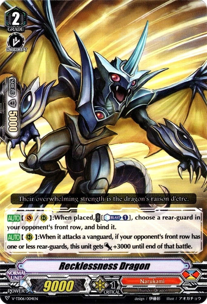 Recklessness Dragon (6004) [V-TD06] - Cardfight Vanguard Single