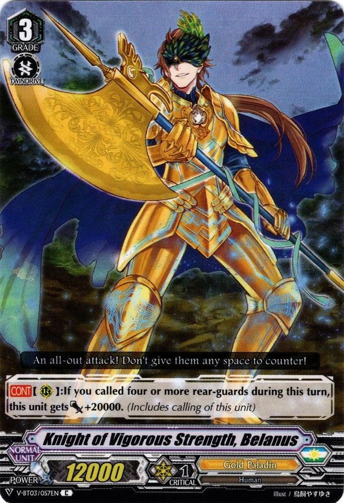 Knight of Vigorous Strength Belanus (3057) [V-BT03] - Cardfight Vanguard Single