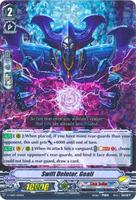 Swift Deletor Geali (RRR Foil) (7003) [V-TD07] - Cardfight Vanguard Single