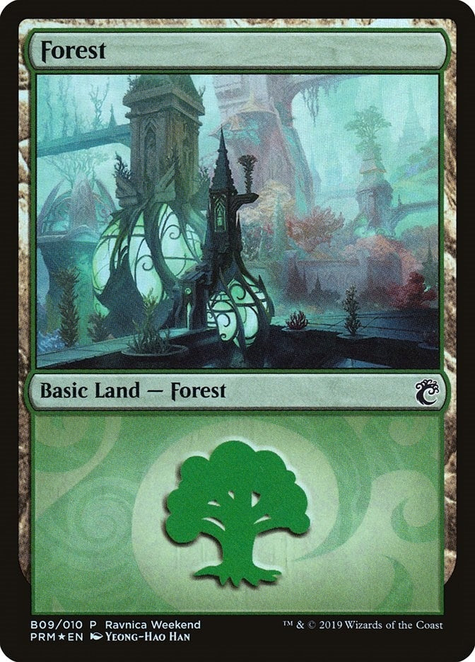 Forest - Simic (B09) (9) [LARP] - MTG Single
