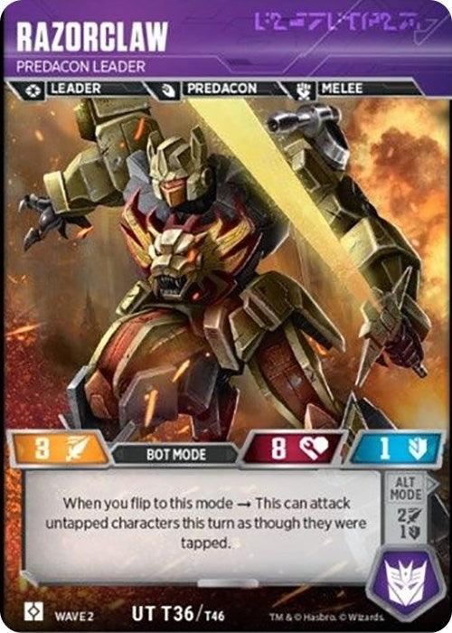 Razorclaw - Predacon Leader (36) [TRW2] - Transformers TCG Single
