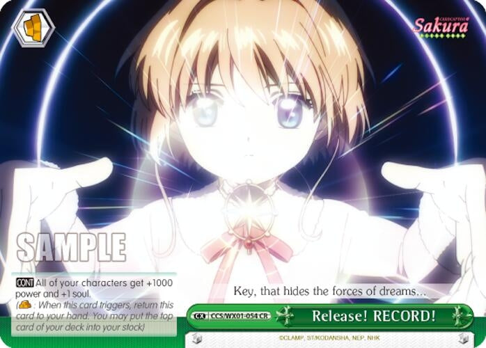 Release! RECORD! (1054) [CCS/WX01] - Weiss Schwarz Single