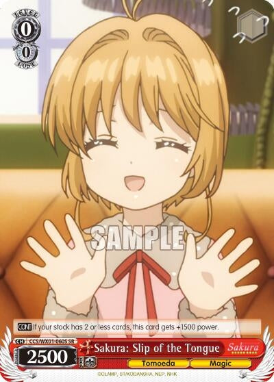 Sakura: Slip of the Tongue (SR) (1060) [CCS/WX01] - Weiss Schwarz Single