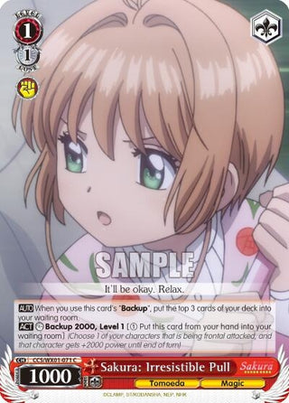 Sakura: Irresistible Pull (1071) [CCS/WX01] - Weiss Schwarz Single