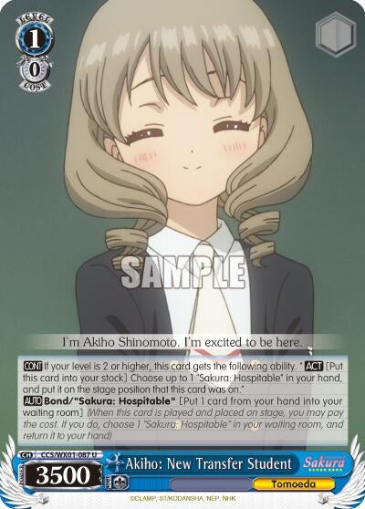 Akiho: New Transfer Student (1087) [CCS/WX01] - Weiss Schwarz Single