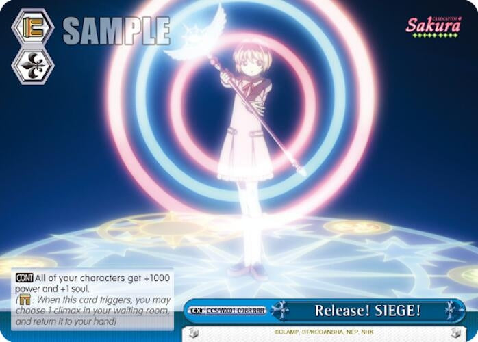Release! SIEGE! (RRR) (1098) [CCS/WX01] - Weiss Schwarz Single
