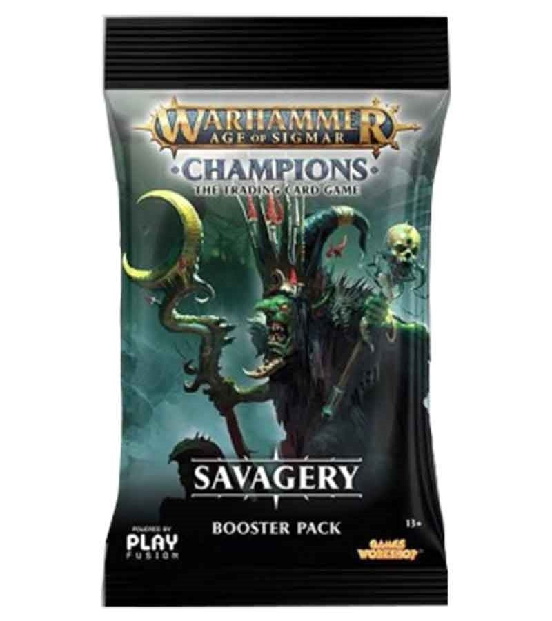 Warhammer: Age of Sigmar - Champions: Savagery Booster Pack (WHAOSSA) - Warhammer Age of Sigmar Champions TCG Sealed