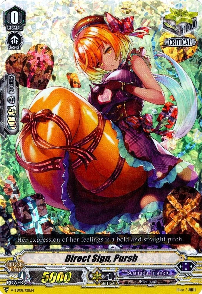 Direct Sign Pursh (RRR Foil) (8011) [V-TD08] - Cardfight Vanguard Single