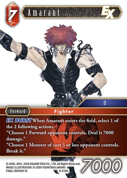 Amarant EX (8) [OP8] - Final Fantasy TCG Single