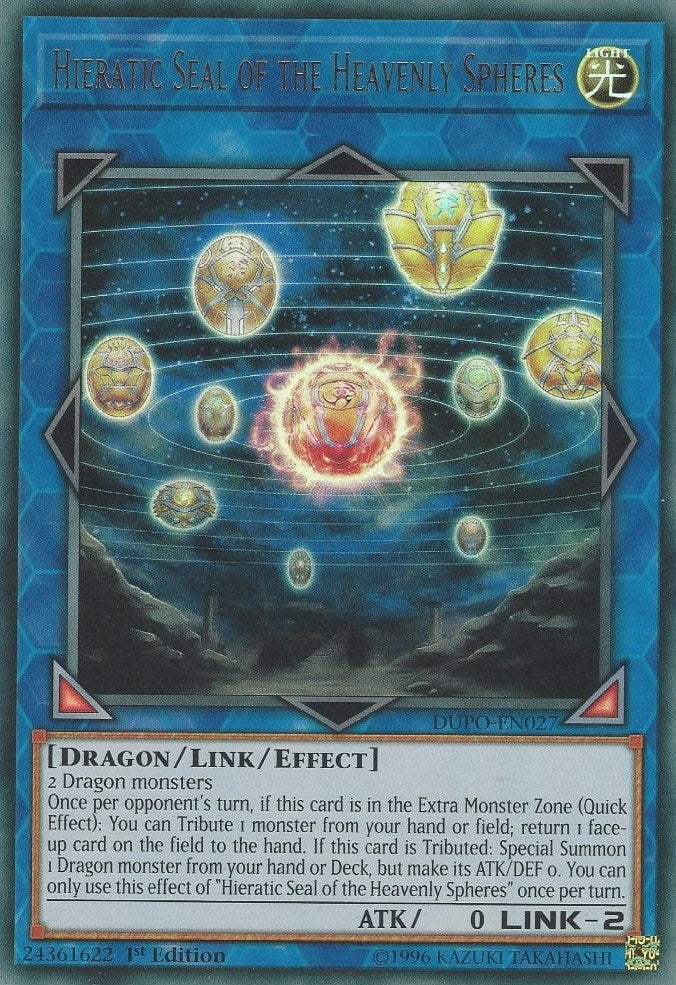 Hieratic Seal of the Heavenly Spheres (27) (DUPO) - YuGiOh Single
