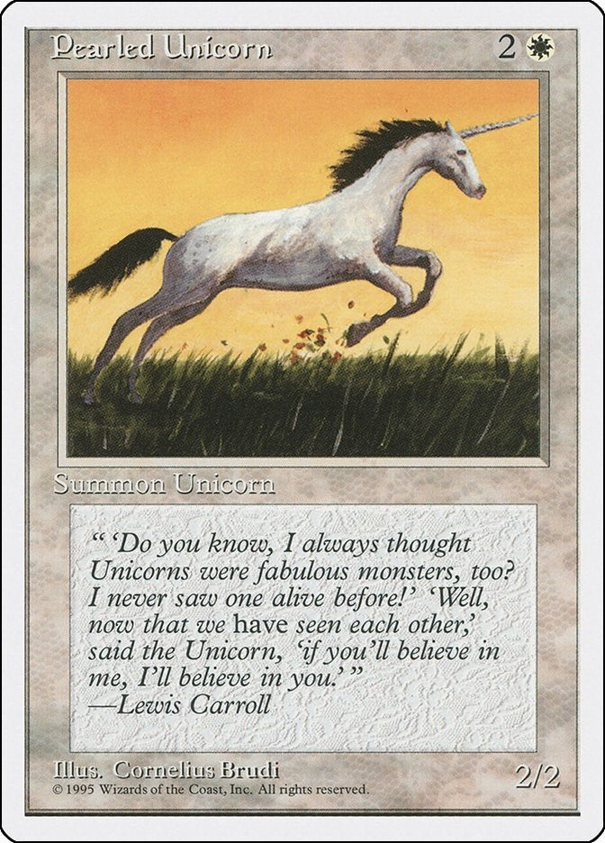 Pearled Unicorn [4ED] - MTG Single