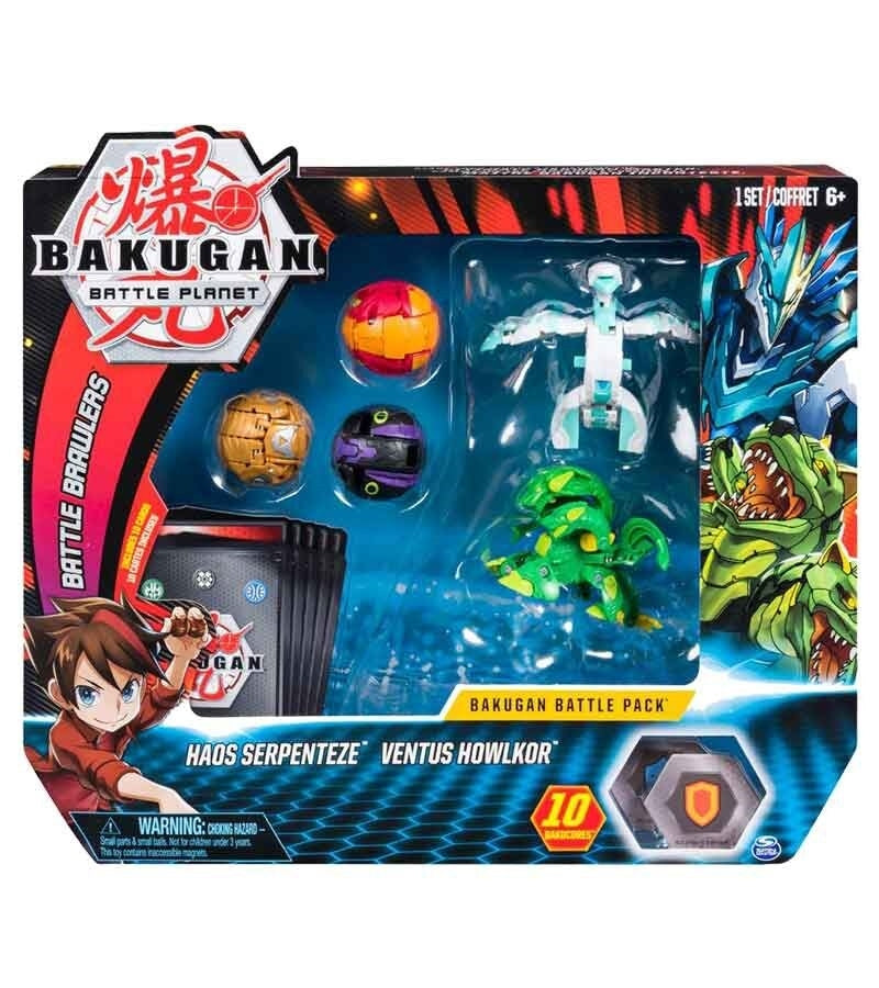 Bakugan Battle Pack 5-Pack - Haos Serpenteze and Ventus Howlkor [BB] - Bakugan TCG Sealed