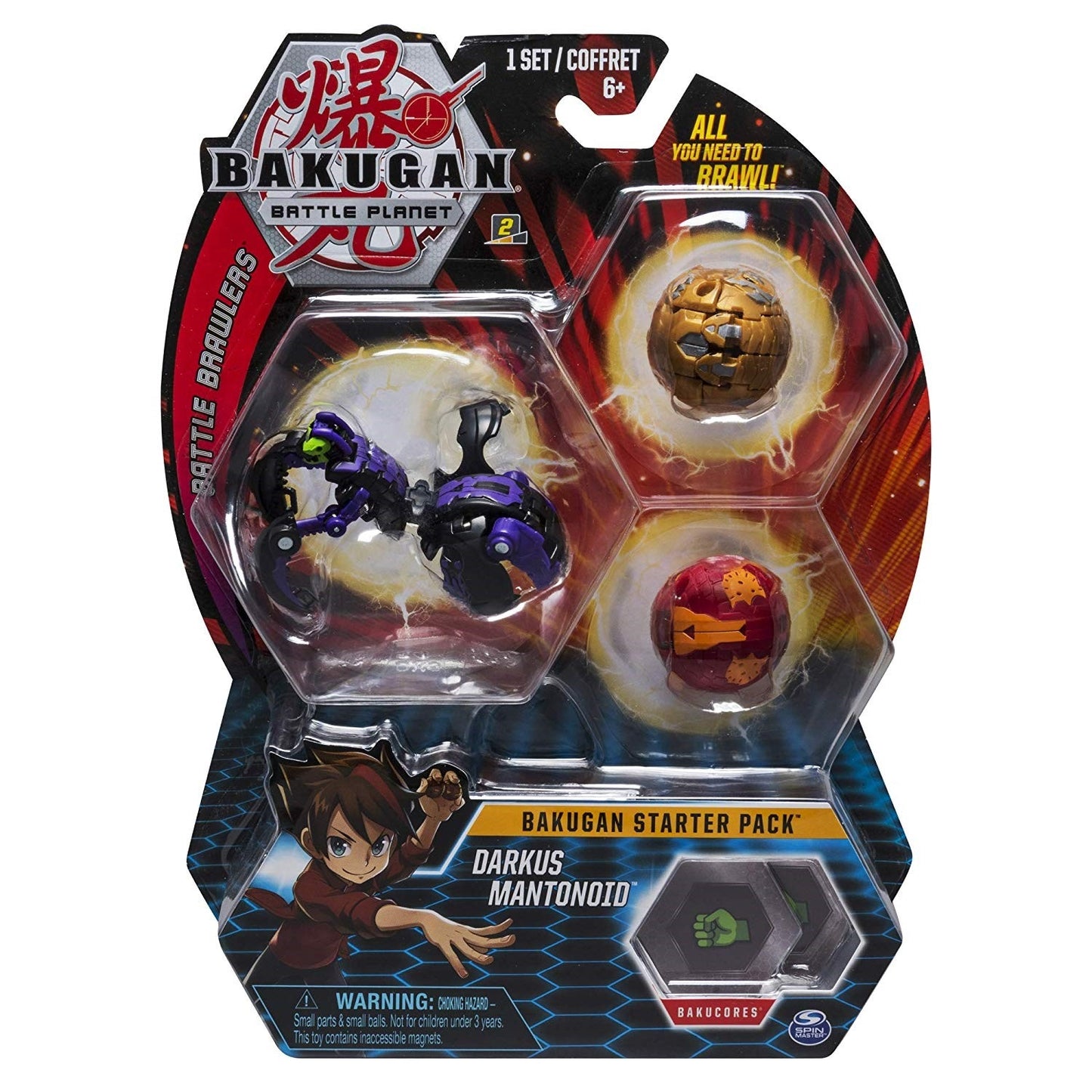 Bakugan Starter 3-Pack - Darkus Mantonoid [BB] - Bakugan TCG Sealed
