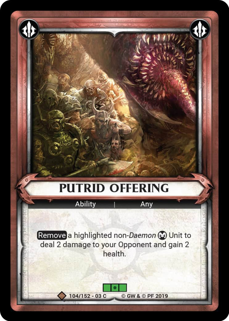 Putrid Offering (Unclaimed) (104) (WHAOSSA) - Warhammer Age of Sigmar Champions TCG Single