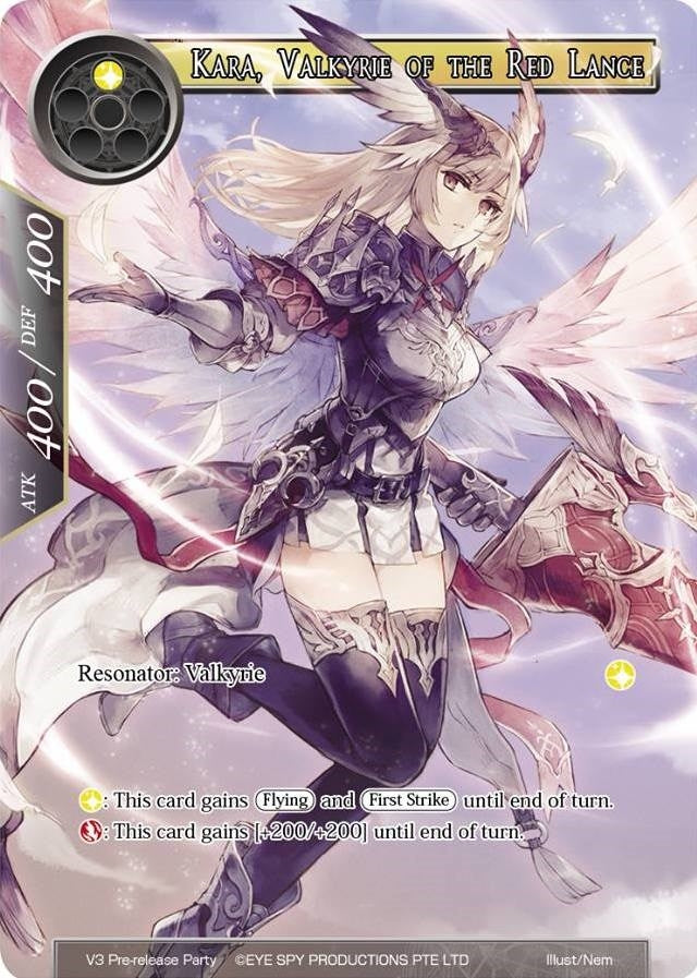 Kara Valkyrie of the Red Lance (3) [PRO] - Force of Will Single