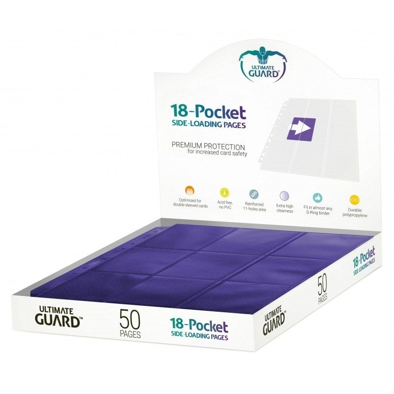 Double-Sided Side-Loading 9-Pocket Pages - 11-Holes Purple (50-Pack) [ULTIMATEGU] - Protective Pages Sealed