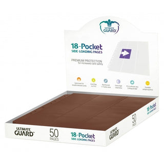 Double-Sided Side-Loading 9-Pocket Pages - 11-Holes Brown (50-Pack) [ULTIMATEGU] - Protective Pages Sealed