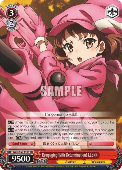 Rampaging With Determination! LLENN (5909) [GGO/S59] - Weiss Schwarz Single