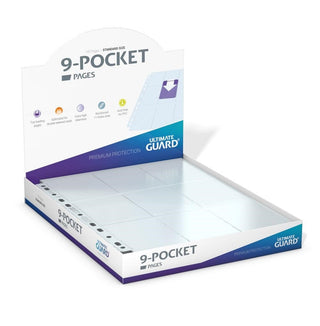 Top-Loading 9-Pocket Pages - 11-Holes Clear (100-Pack) [ULTIMATEGU] - Protective Pages Sealed