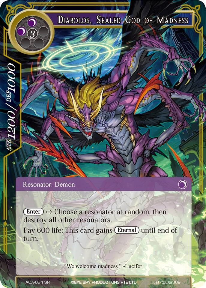 Diabolos Sealed God of Madness (84) [AOA] - Force of Will Single