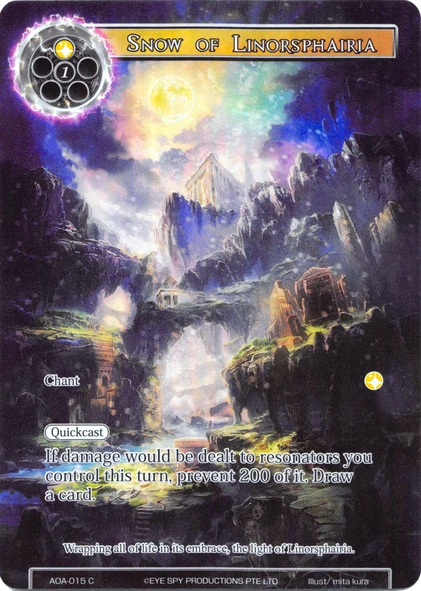 Snow of Linorsphairia (Full Art) (15) [AOA] - Force of Will Single