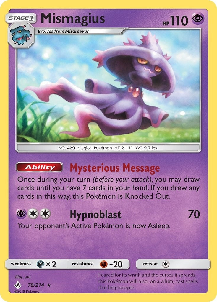 Image for Mismagius (78/214) (SM - Unbroken Bonds) - Pokemon