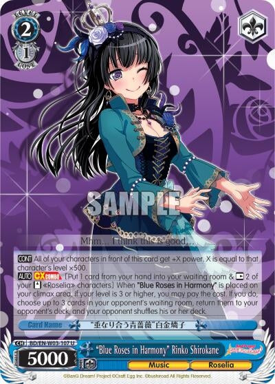 ’Blue Roses in Harmony’ Rinko Shirokane (3107) [BD/EN-W03] - Weiss Schwarz Single