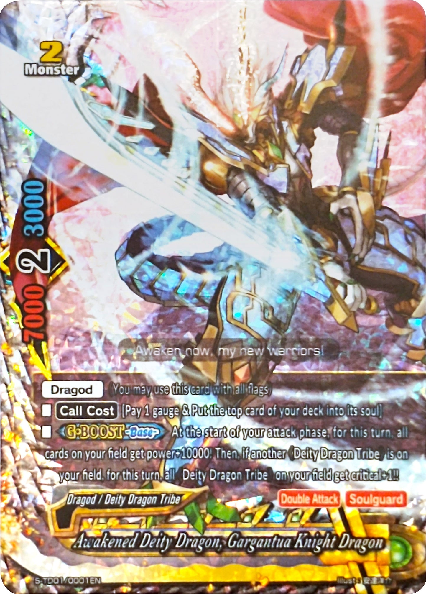 Awakened Deity Dragon Gargantua Knight Dragon (RR Foil) (10001) [S-TD01] - Future Card BuddyFight Single