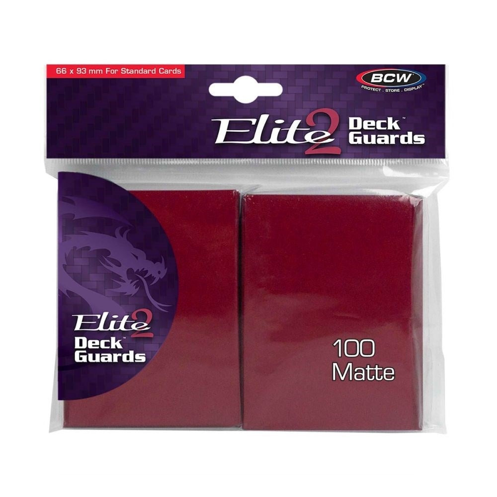 Image for Elite2 Deck Guards - Matte Standard - Red (100-Pack) - Card Sleeves