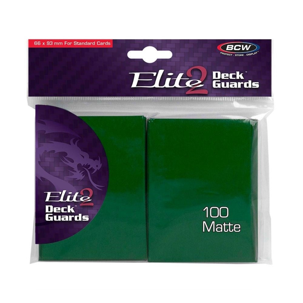 Image for Elite2 Deck Guards - Matte Standard - Green (100-Pack) - Card Sleeves