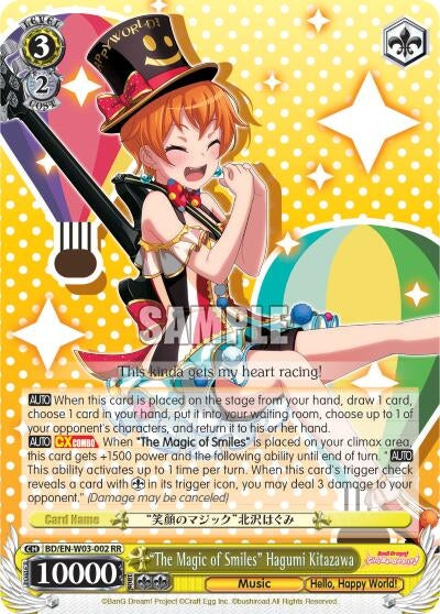 ’The Magic of Smiles’ Hagumi Kitazawa (3002) [BD/EN-W03] - Weiss Schwarz Single