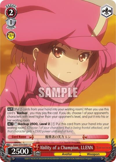 Ability of a Champion LLENN (59051) [GGO/S59] - Weiss Schwarz Single
