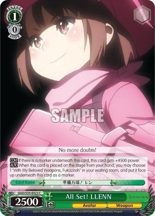 All Set! LLENN (59023) [GGO/S59] - Weiss Schwarz Single