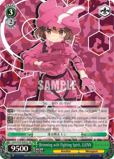 Brimming with Fighting Spirit LLENN (SR) (59003) [GGO/S59] - Weiss Schwarz Single