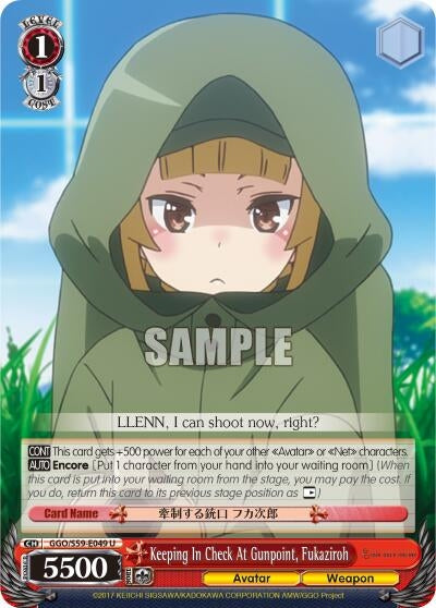 Keeping In Check At Gunpoint Fukaziroh (59049) [GGO/S59] - Weiss Schwarz Single