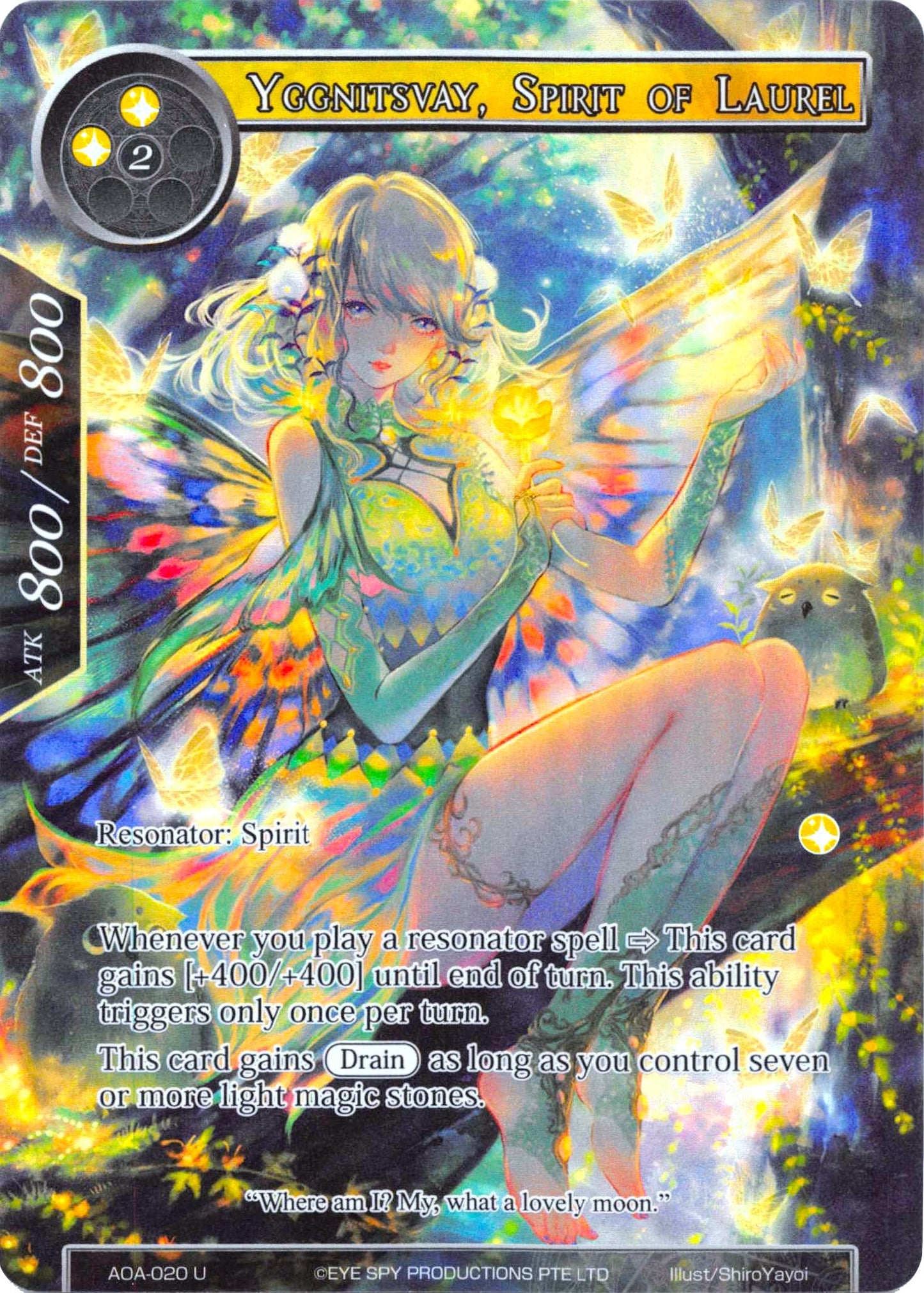 Yggnitsvay Spirit of Laurel (Full Art) (20) [AOA] - Force of Will Single