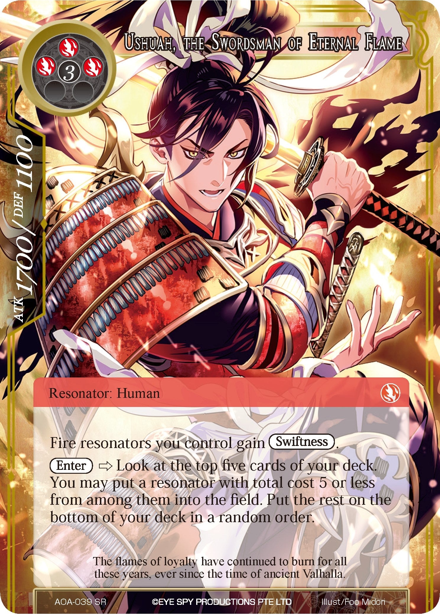 Ushuah the Swordsman of Eternal Flame (39) [AOA] - Force of Will Single