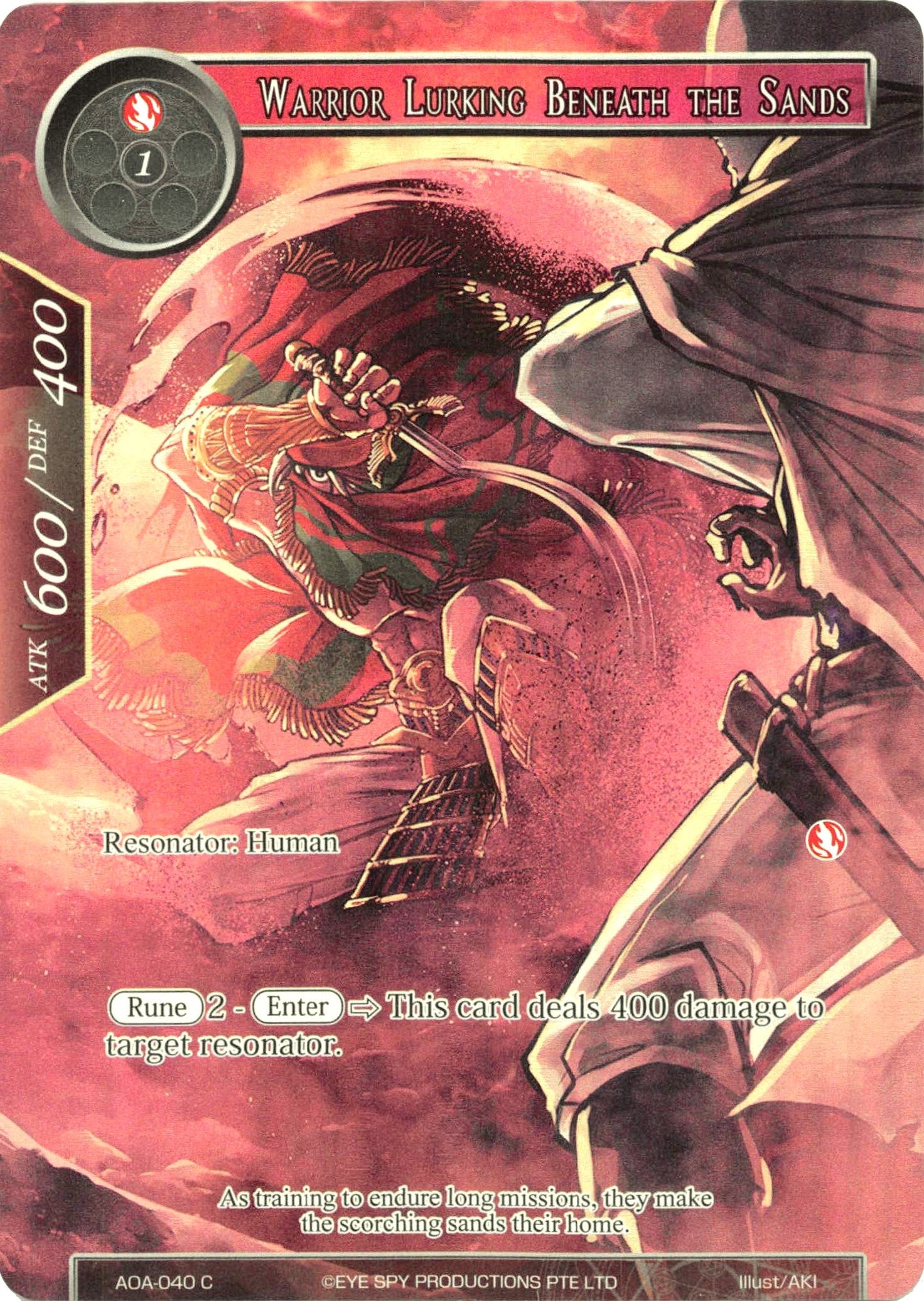 Warrior Lurking Beneath the Sands (Full Art) (40) [AOA] - Force of Will Single