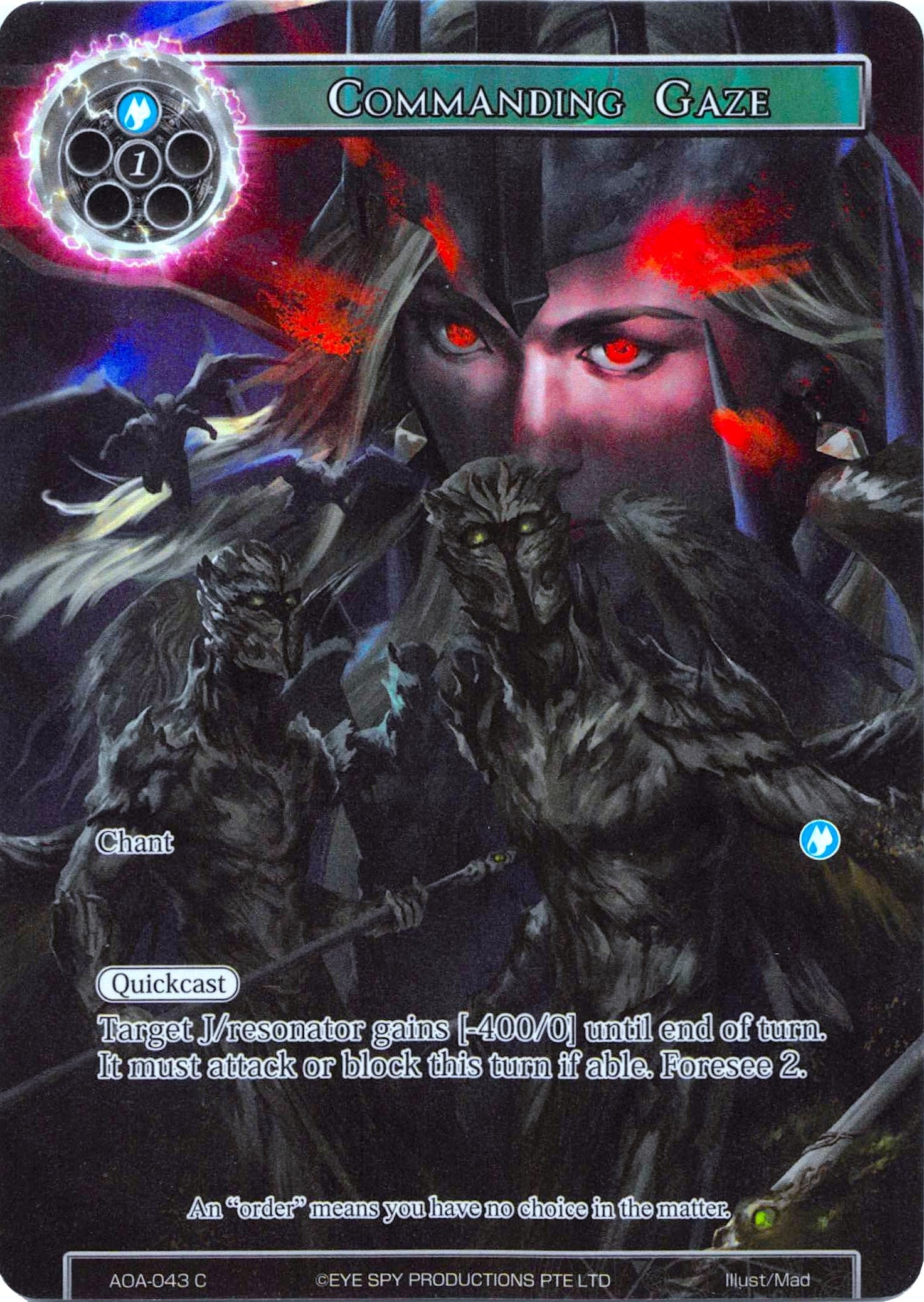 Commanding Gaze (Full Art) (43) [AOA] - Force of Will Single