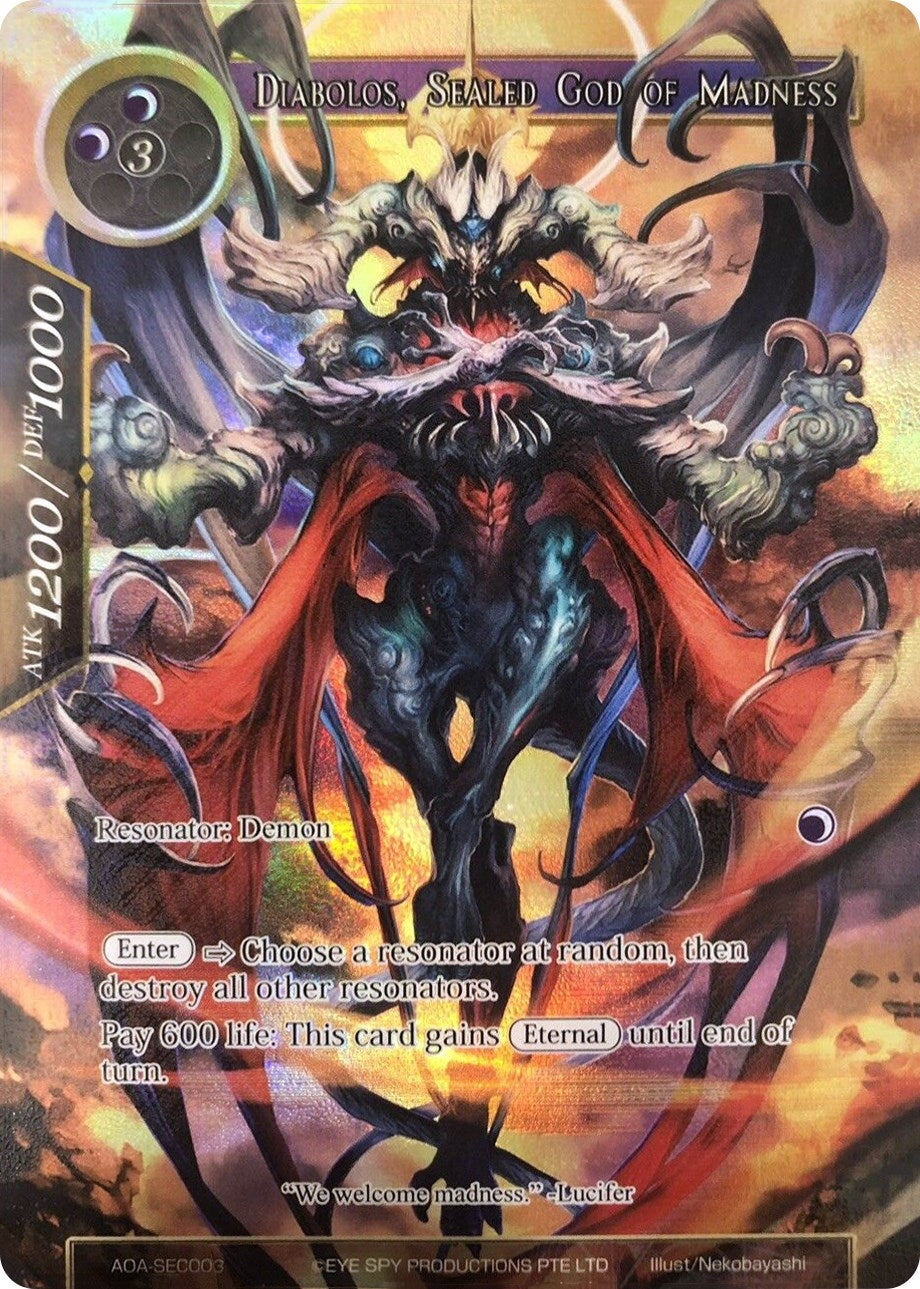 Diabolos Sealed God of Madness (Secret) (3) [AOA] - Force of Will Single