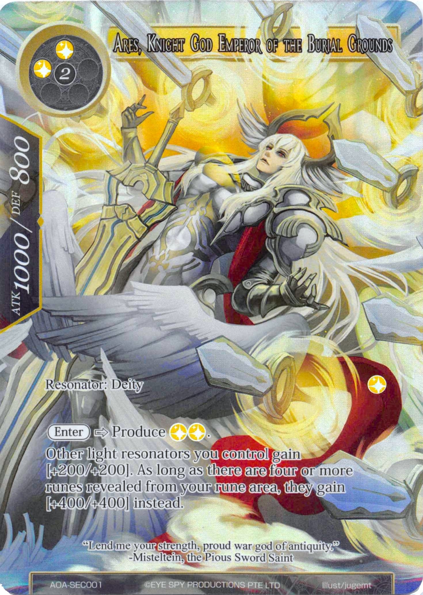 Ares Knight God Emperor of the Burial Grounds (Secret) (1) [AOA] - Force of Will Single