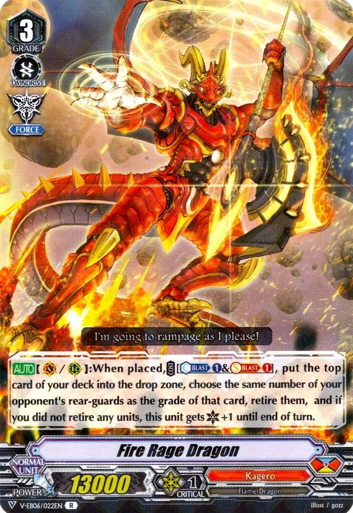 Fire Rage Dragon (6022) [V-EB06] - Cardfight Vanguard Single