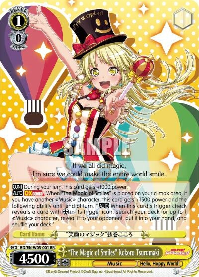 ’The Magic of Smiles’ Kokoro Tsurumaki (3001) [BD/EN-W03] - Weiss Schwarz Single