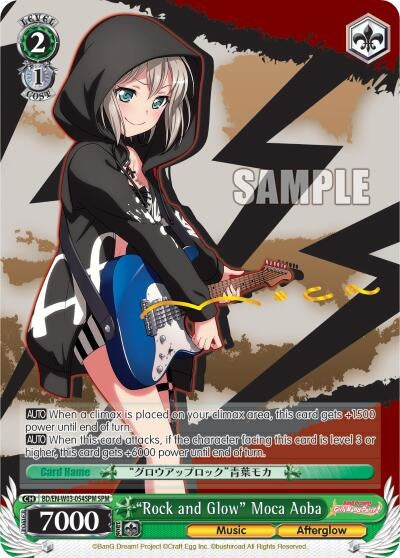’Rock and Glow’ Moca Aoba (SPM) (3054) [BD/EN-W03] - Weiss Schwarz Single
