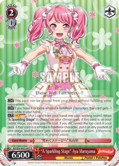 ’A Sparkling Stage’ Aya Maruyama (3067) [BD/EN-W03] - Weiss Schwarz Single