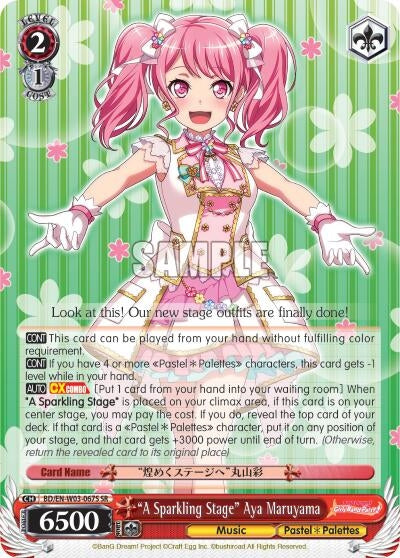’A Sparkling Stage’ Aya Maruyama (SR) (3067) [BD/EN-W03] - Weiss Schwarz Single